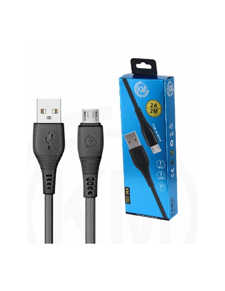 KM-202 CABLE MICRO-USB 2M [NEGRO]