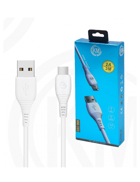KM-103 CABLE MICRO-USB 3M [BLANCO]