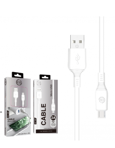 KM-102 CABLE MICRO-USB 2M [BLANCO]