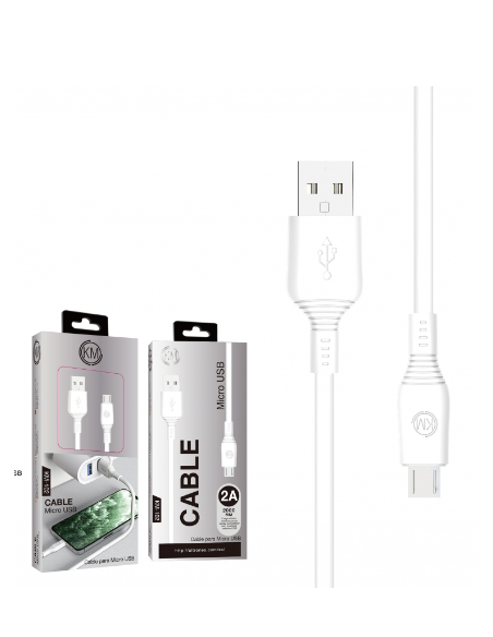 KM-102 CABLE MICRO-USB 2M [BLANCO]