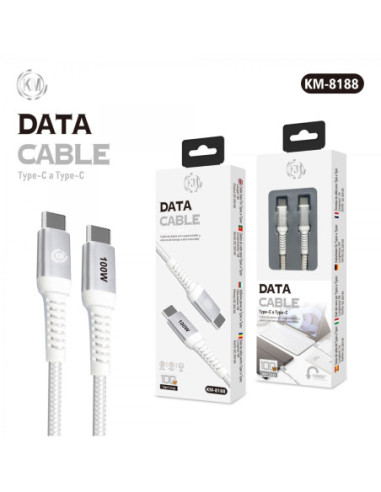 KM-8188 CABLE TYPE-C A TYPE-C [BLANCO]