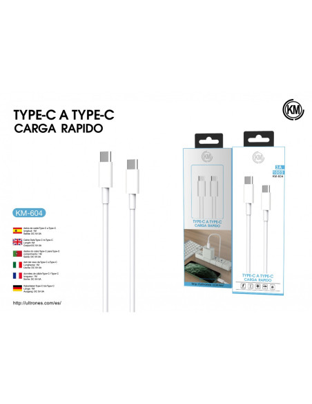 KM-604 CABLE TYPE-C A TYPE-C 3A