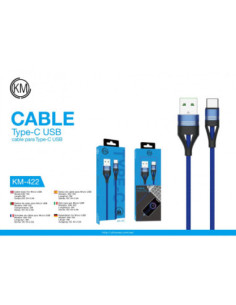 KM-422 CABLE TYPE-C TRENZADO NYLON [AZUL] 2