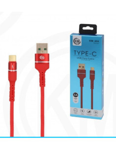KM-404 CABLE TYPE-C ALUMINIO TRENZADO [ROJO] 2
