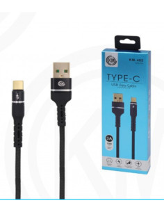 KM-402 CABLE TYPE-C ALUMINIO TRENZADO [NEGRO] 2