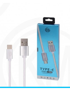 KM-301 CABLE TYPE-C TRENZADO NYLON [BLANCO] 2