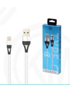 KM-244 CABLE TYPE-C TRENZADO 3A [BLANCO] 2