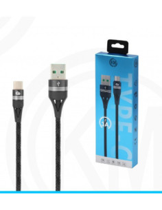 KM-243 CABLE TYPE-C TRENZADO 3A [NEGRO] 2