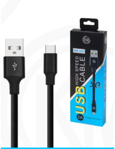 KM-242 CABLE TYPE-C 50CM TRENZADO [NEGRO] 2