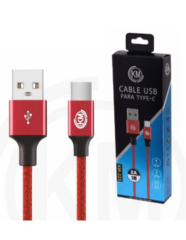 KM-223 CABLE TYPE-C TRENZADO [ROJO]