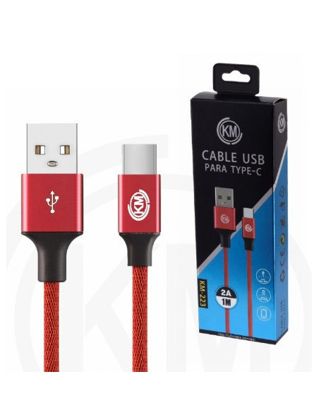 KM-223 CABLE TYPE-C TRENZADO [ROJO]