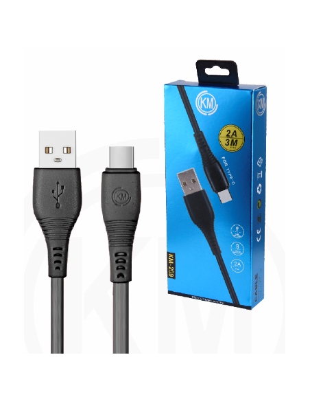 KM-209 CABLE TYPE-C 3M [NEGRO]