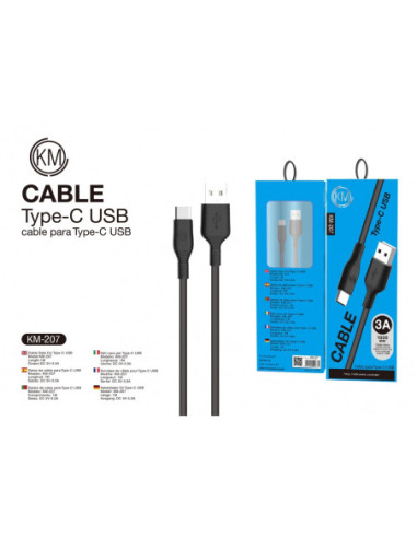KM-207 CABLE TYPE-C 1M [NEGRO]