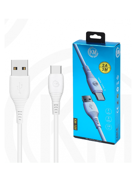 KM-109 CABLE TYPE-C 3M [BLANCO]