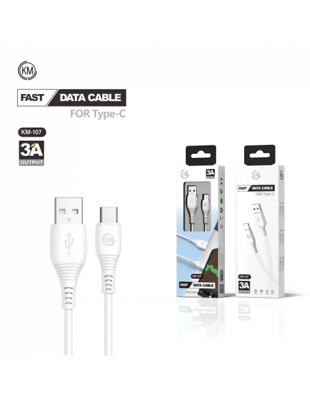 KM-107 CABLE TYPE-C 1M [BLANCO]