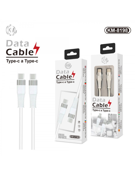 KM-8198 CABLE 60W TYPE-C A TYPE-C