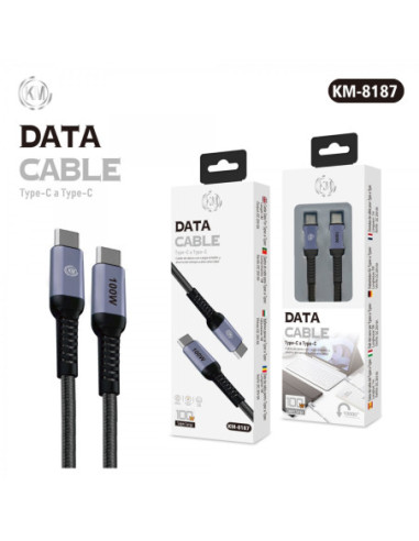 KM-8187 CABLE 100W TYPE-C A TYPE-C