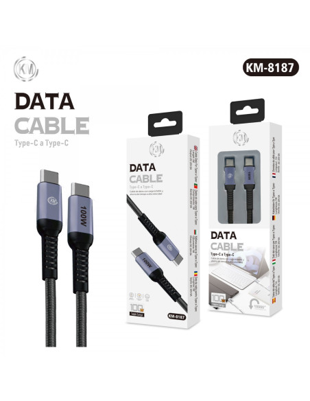 KM-8187 CABLE 100W TYPE-C A TYPE-C