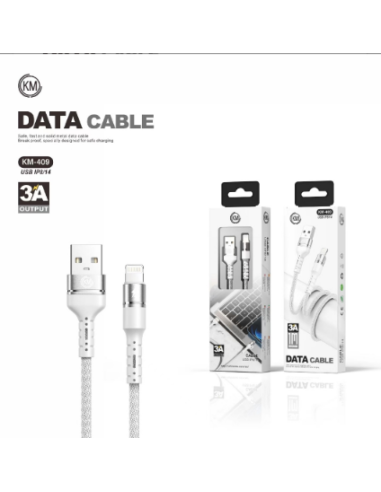 KM-409 CABLE LIGHTNING ALUMINIO TRENZADO [BLANCO]