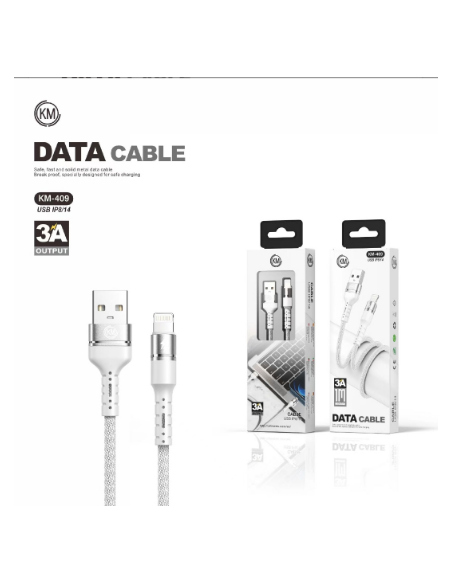 KM-409 CABLE LIGHTNING ALUMINIO TRENZADO [BLANCO]