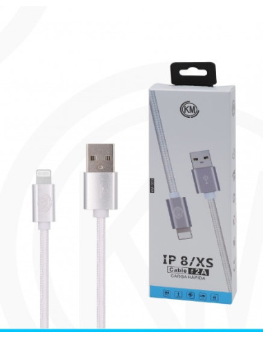 KM-303 CABLE LIGHTNING TRENZADO NYLON [BLANCO]