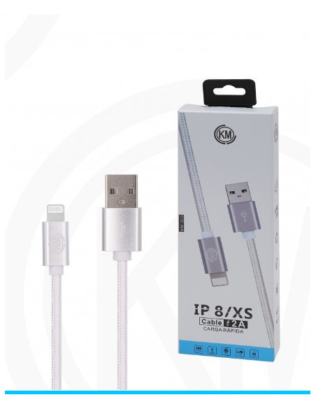 KM-303 CABLE LIGHTNING TRENZADO NYLON [BLANCO]
