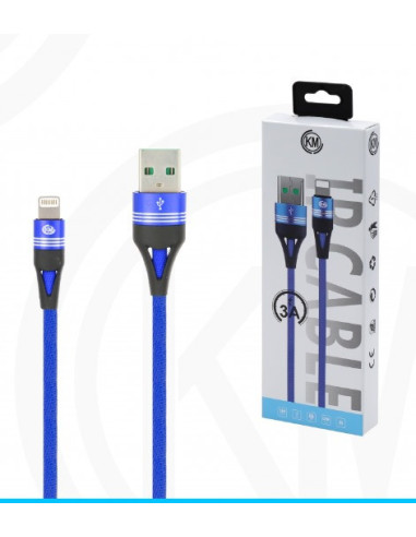 KM-254 CABLE LIGHTNING TRENZADO 3A [AZUL]