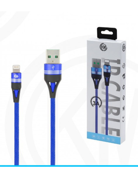 KM-254 CABLE LIGHTNING TRENZADO 3A [AZUL]