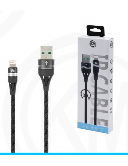 KM-251 CABLE LIGHTNING TRENZADO 3A [NEGRO]