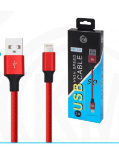 KM-235 CABLE LIGHTNING 50CM TRENZADO [ROJO] 2