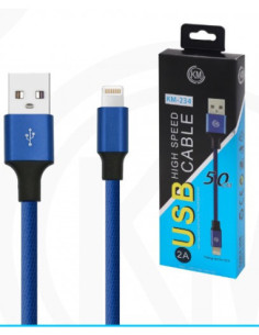 KM-234 CABLE LIGHTNING 50CM TRENZADO [AZUL] 2