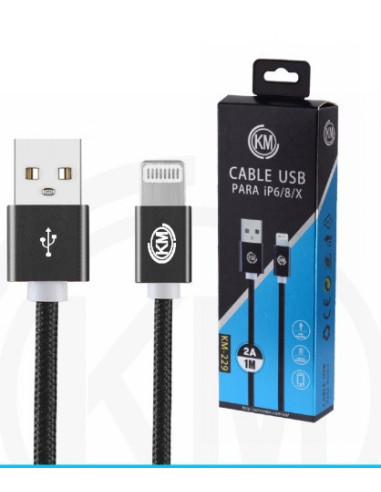 KM-229 CABLE LIGHTNING TRENZADO NYLON [NEGRO]