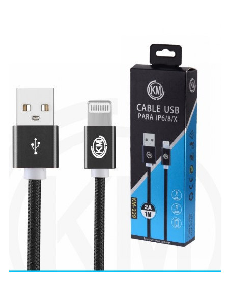 KM-229 CABLE LIGHTNING TRENZADO NYLON [NEGRO]