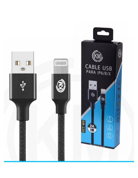 KM-228 CABLE LIGHTNING TRENZADO [NEGRO]