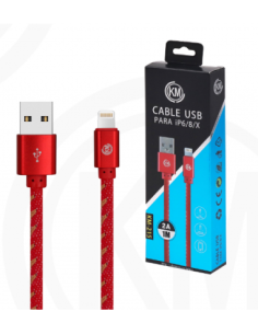 KM-215 CABLE LIGHTNING TRENZADO MEZCLILLA [ROJO] 2