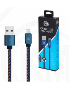 KM-214 CABLE LIGHTNING TRENZADO MEZCLILLA [AZUL] 2