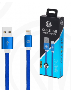 KM-212 CABLE LIGHTNING TRENZADO NYLON [AZUL] 2