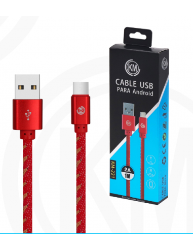 KM-211 CABLE LIGHTNING TRENZADO [ROJO]