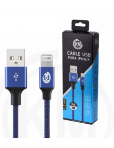 KM-210 CABLE LIGHTNING TRENZADO [AZUL] 2