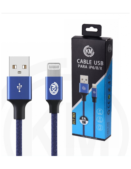 KM-210 CABLE LIGHTNING TRENZADO [AZUL]