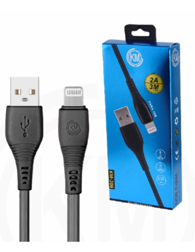 KM-206 CABLE LIGHTNING 3M [NEGRO]