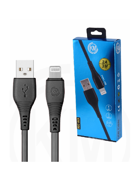 KM-206 CABLE LIGHTNING 3M [NEGRO]