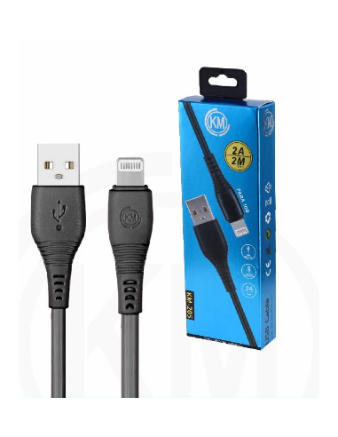 KM-205 CABLE LIGHTNING 2M [NEGRO]