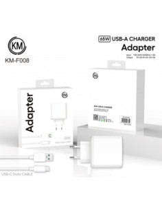 KM-F008 CARGADOR PARED 65W CABLE TYPE-C SOLO PARA OPPO 2