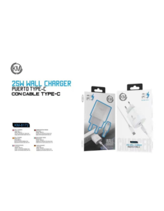 KM-8172 CARGADOR PARED 25W CABLE TYPE-C [BLANCO] 2