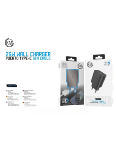 KM-8171 CARGADOR PARED 25W SIN CABLE [NEGRO] 2