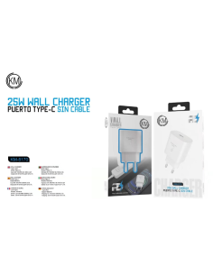 KM-8170 CARGADOR PARED 25W SIN CABLE [BLANCO] 2