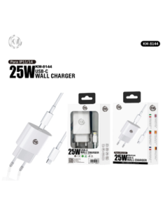 KM-8144 CARGADOR PARED 25W CABLE TYPE-C A LIGHTNING 2