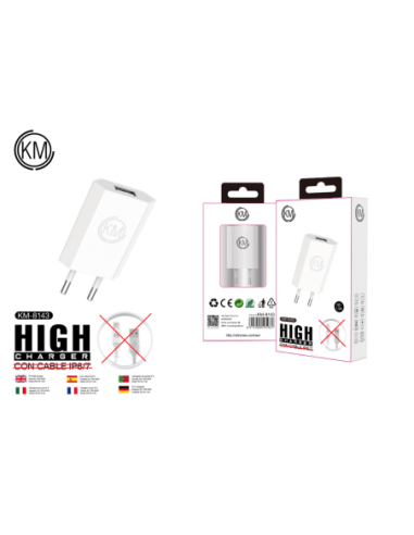 KM-8143 CARGADOR PARED 1A SIN CABLE