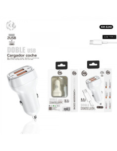 KM-8240 CARGADOR COCHE CABLE TYPE-C 2